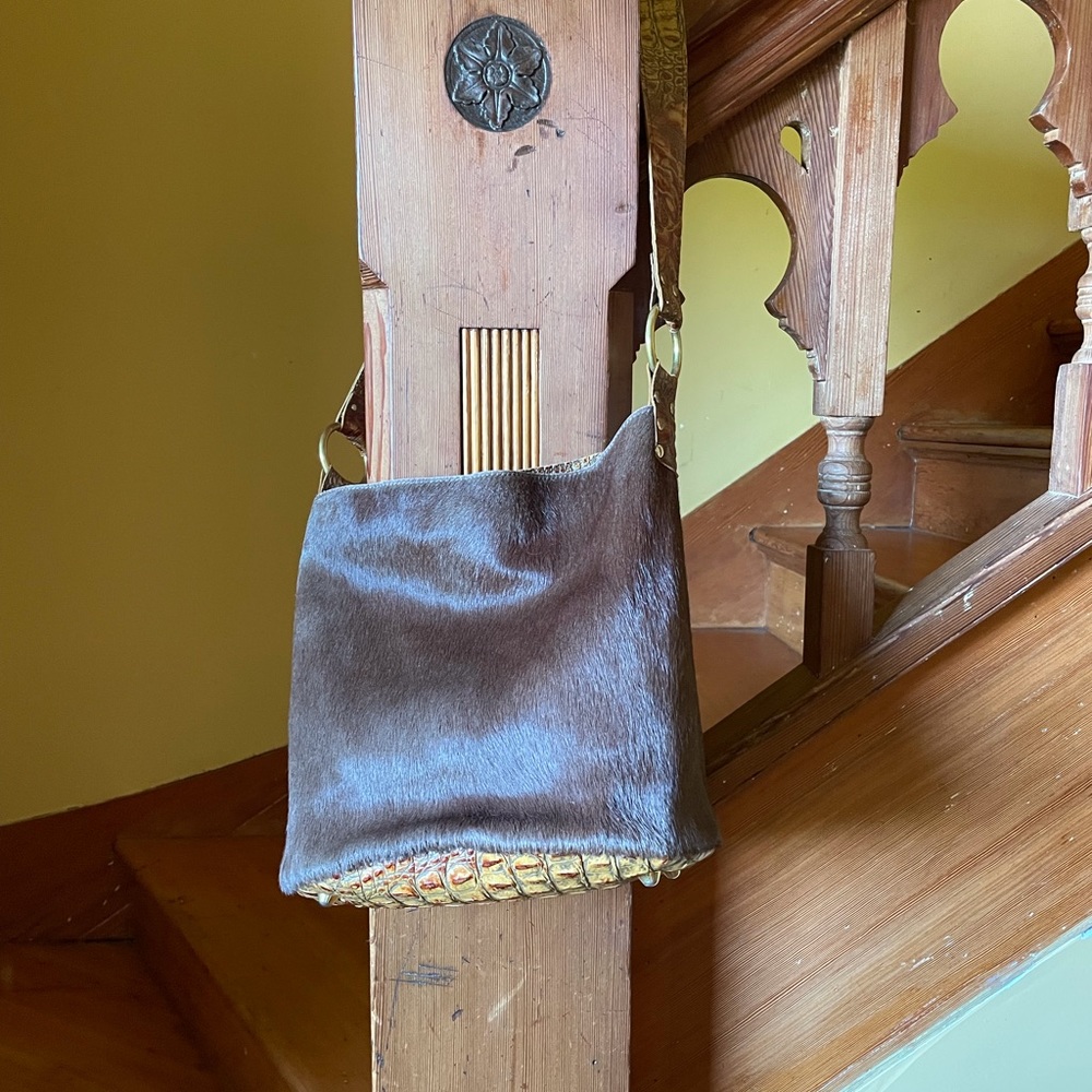 Preloved: Maya Moon hair-on-hide bucket bag